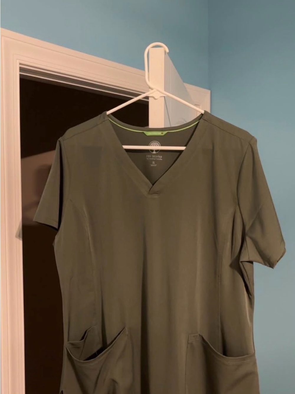 Healing Hands Scrub Top in Olive Green